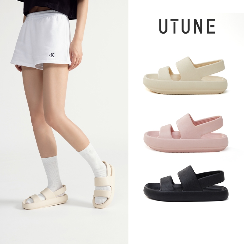 UTUNE รองเท้าแตะแพลตฟอร์ม EVA พื้นหนา พื้นนิ่ม กันลื่น น้ําหนักเบา เหมาะกับเดินชายหาด แฟชั่นฤดูร้อน สําหรับผู้หญิง