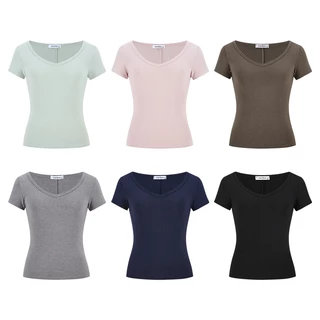 MOSESQUEEN เสื้อผ้าสกรีนสตรีมสั้นแขน หลายสีให้เลือก รูปแบบกระชับ ระบายอากาศได้ดี นุ่มสบาย เหมาะสำหรับการแต่งตัวในชีวิตประจำวัน ทั้งสไตล์แฟชั่นและ casual คุณภาพสูง #63168