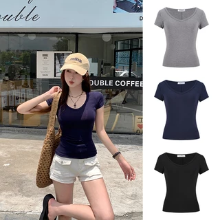 MOSESQUEEN เสื้อผ้าสกรีนสตรีมสั้นแขน หลายสีให้เลือก รูปแบบกระชับ ระบายอากาศได้ดี นุ่มสบาย เหมาะสำหรับการแต่งตัวในชีวิตประจำวัน ทั้งสไตล์แฟชั่นและ casual คุณภาพสูง #63168