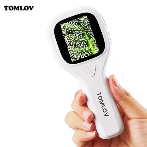 TOMLOV P10 Evo 20X กล้องจุลทรรศน์ดิจิตอลแบบมือถือ – หน้าจอ IPS 2" + LED | การสังเกตการณ์เหรียญ พีซี เข้ากันได้กับผู้ใหญ่และเด็ก