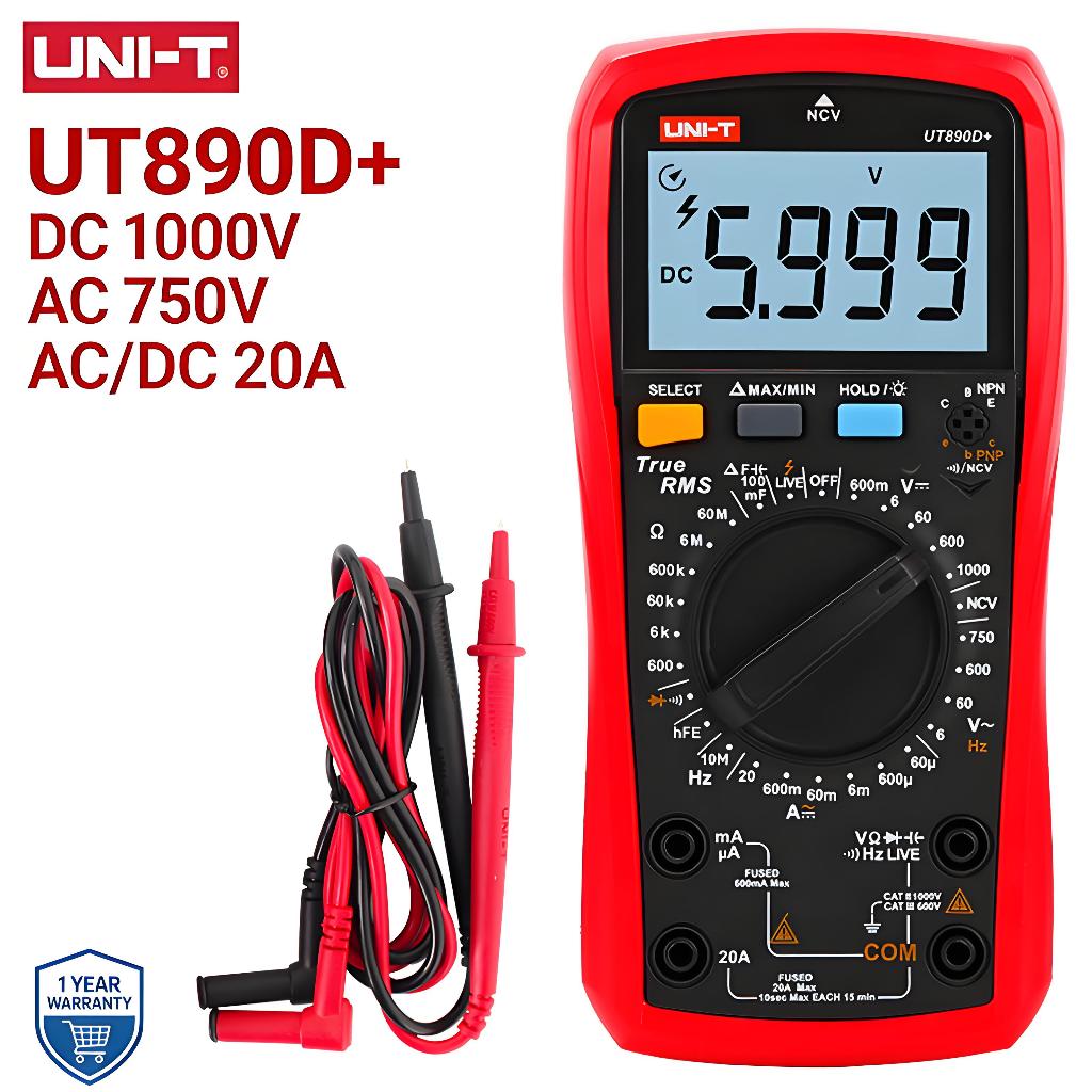 UNI-T UT890C UT890D+ มัลติมิเตอร์ Professional Digital AC DC แอมป์มิเตอร์โวลต์มิเตอร์ความต้านทานความถี่ Capacitance Multi Meter