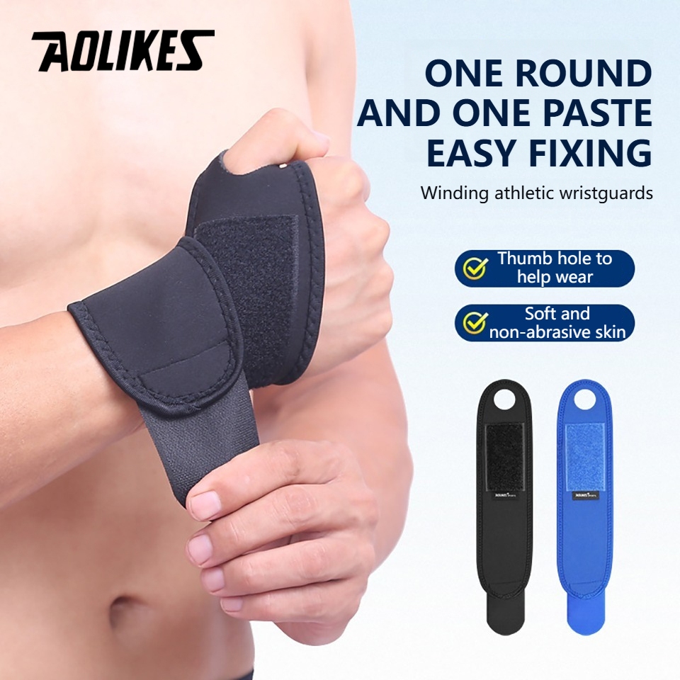 AOLIKES สายรัดข้อมือทนทานและน้ำหนักเบา สำหรับยกน้ำหนักและออกกำลังกายในยิม