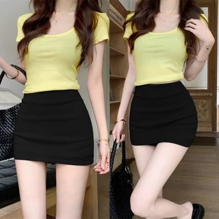 10สี กระโปรงสั่น กระโปรง ขนาด S-3XL ดุผอม มินิมอล ทรงเอ คลาสสิก#303354