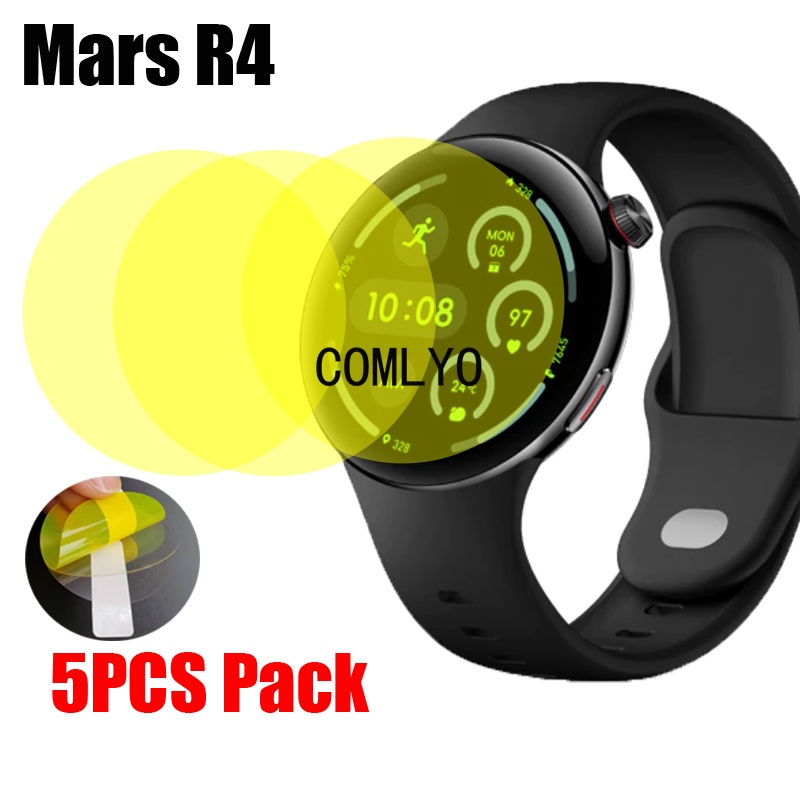 สําหรับ Aolon Mars R4 ตัวป้องกันหน้าจอสมาร์ทวอทช์ฟิล์มป้องกันโค้งฟิล์ม HD แบบนุ่ม