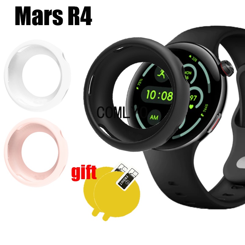 For Aolon Mars R4 กรณีสมาร์ทวอทช์ป้องกันกันชนซิลิโคนนุ่มครึ่งฝาครอบฟิล์มป้องกันหน้าจอ
