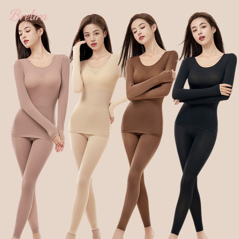 『Brelira』ฮีทเทค ซับขนแกะ ลองจอนกันหนาว ผู้หญิง หนาและอบอุ่น ชุดกันหนาว อุณหภูมิคงที่ อุ่นสบายตลอดวัน ชุดชั้นใน