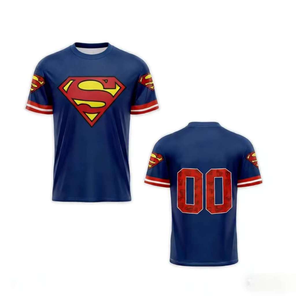 Superman Logo T-Shirt Mens Black Red Battle Suit Quick Dry Sports Tee