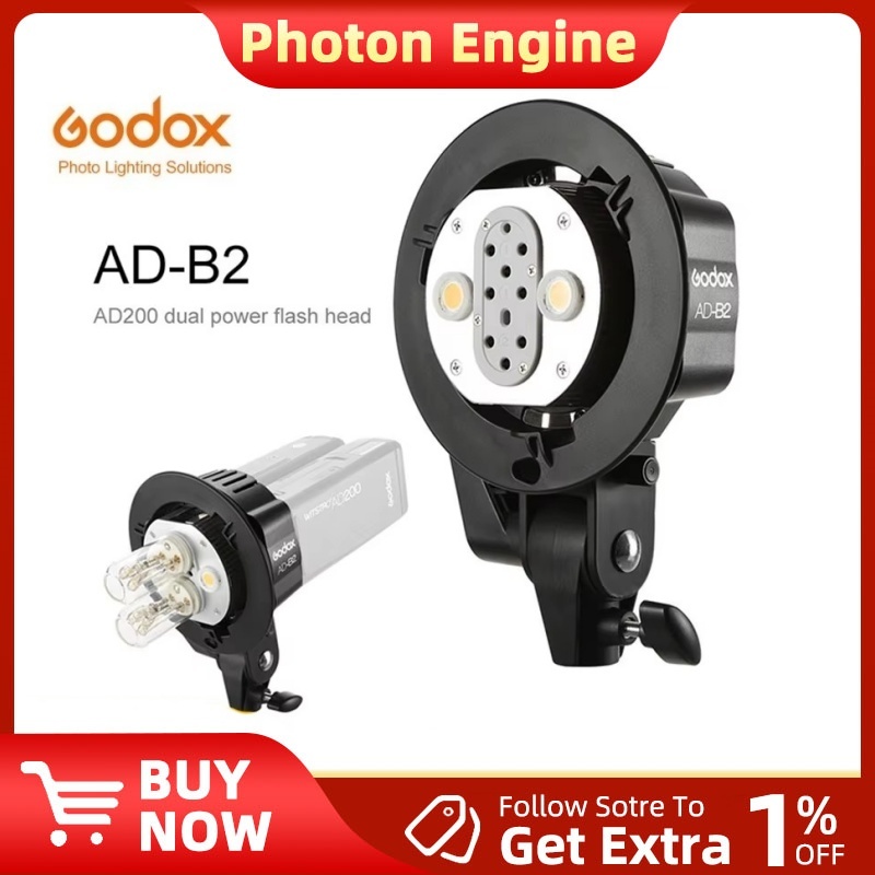 Godox AD-B2 Bowens Mount 2 in 1 Light Head Bracket สําหรับ Godox AD200 AD200PRO AD200PROII ไฟแฟลช