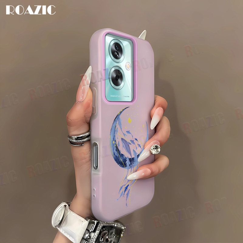 นุ่มสองชั้น 2 ใน 1 เคสโทรศัพท์สําหรับ OnePlus Nord N30 SE 5G CE4 Lite 5G CE 3 Lite 5G CE 2 Lite Moon