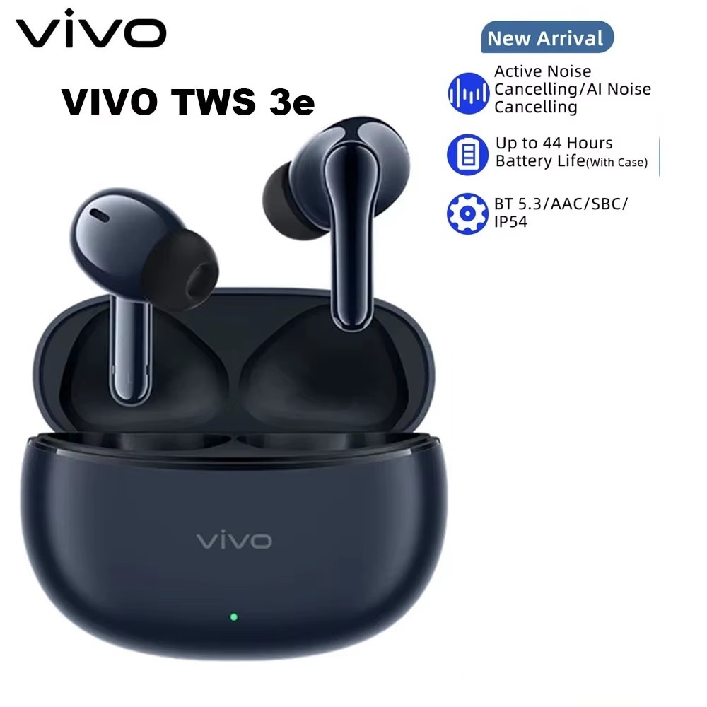 ใหม่ Vivo TWS 3e หูฟังไร้สายอัจฉริยะลดเสียงรบกวนแบบแอคทีฟบลูทูธ 5.3 หูฟัง Mic Call Noise Cancellation Deepx 3.0