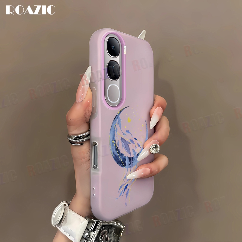 นุ่มสองชั้น 2 ใน 1 เคสโทรศัพท์สําหรับ VIVO Y200 Y100 Y20 Y20s Y20i Y12s Y12A Moon และ Dolphin Design