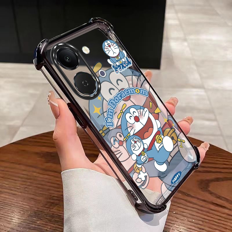 Vivo Y05 Y11d Y31d เคสซิลิโคนใสกันกระแทกตลกโดราเอมอนฝาครอบเคสซิลิโคนอ่อนนุ่ม