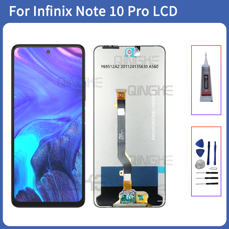 สําหรับ Infinix หมายเหตุ 10 Pro X695 X695D LCD จอแสดงผลใหม่ + หน้าจอสัมผัส Digitizer Assembly สําหรั