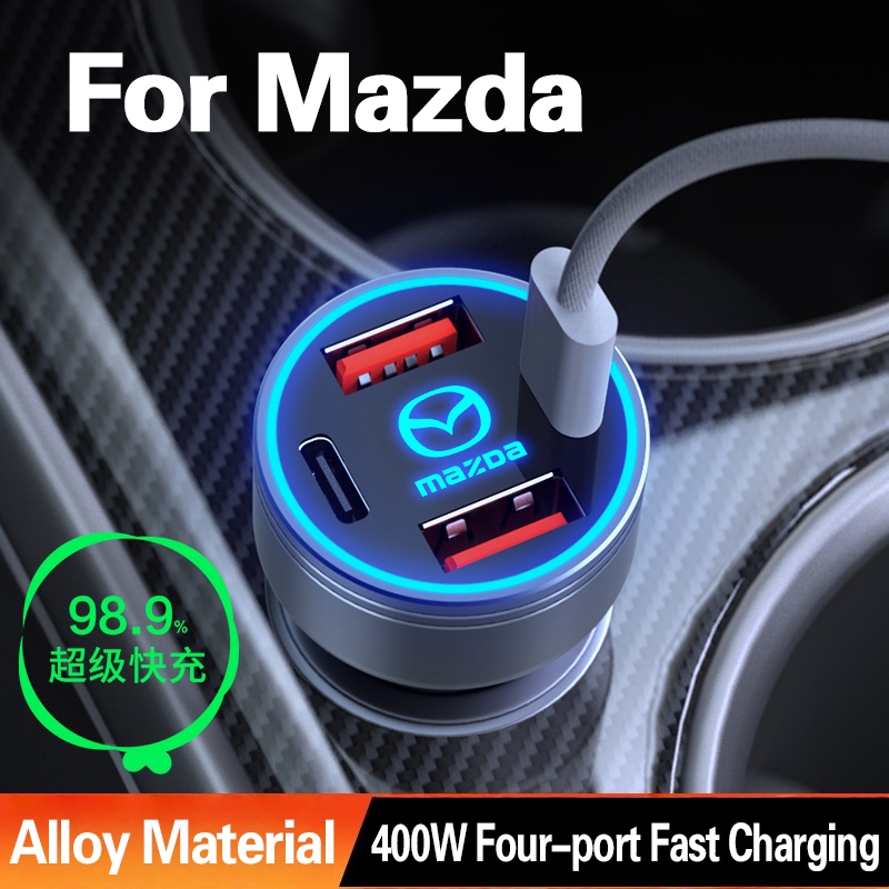 รถโทรศัพท์ Quick Charger สําหรับ MAZDA 400W ประเภท C USB PD QC3.0 Four-port Fast Charging สําหรับ MA