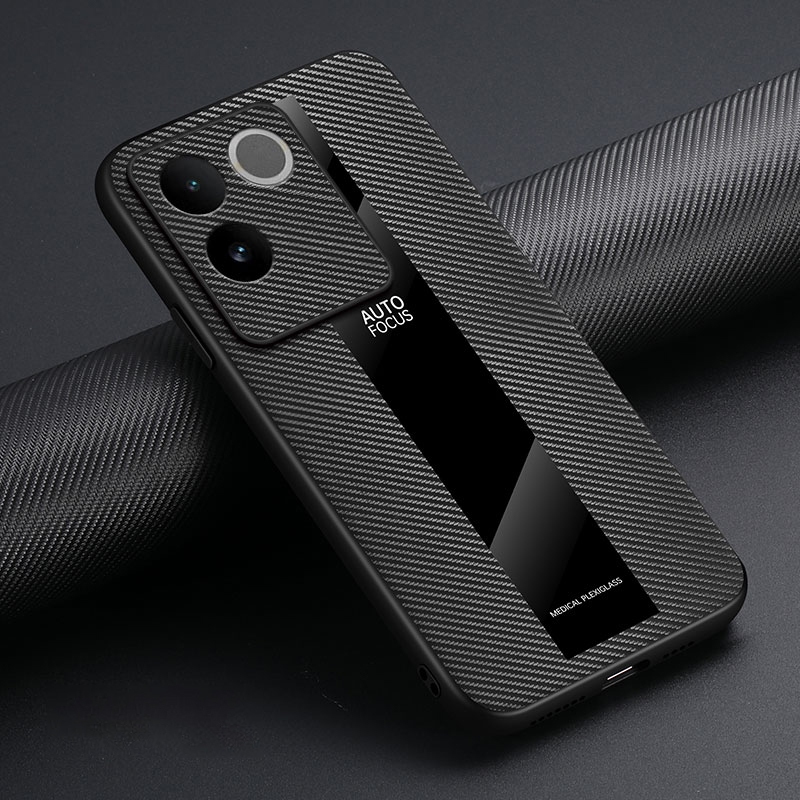ปลอกสําหรับ vivo iQOO Z7 Pro 5G iQ00 iQOOZ7Pro เคสโทรศัพท์หนังอะคริลิคคาร์บอนไฟเบอร์ขอบนุ่มป้องกันฮา