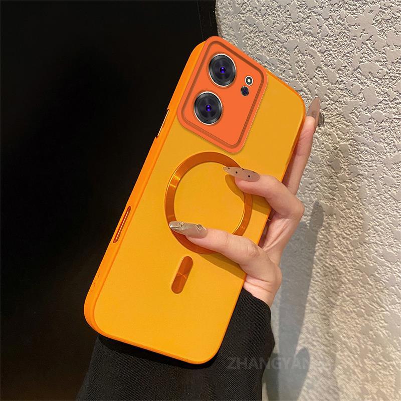 กรณีสําหรับ OPPO Reno 13F 5G ขั้นสูงคู่สีซิลิโคน anti drop ผิวรู้สึกเคสโทรศัพท์ความงามโลหะแหวนแม่เหล็กออกแบบใหม่