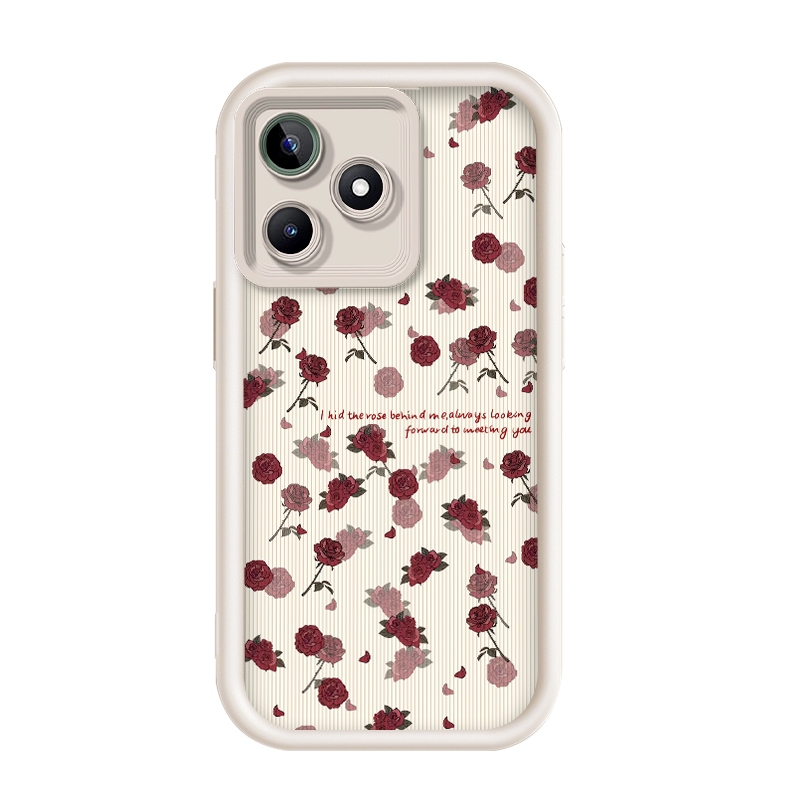 สําหรับRealme C63/Realme C61/Realme Narzo N63-4G,Rose,เคสโทรศัพท์ซิลิโคนป้องกันการตก