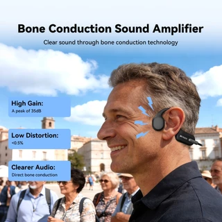 【จัดส่งในท้องถิ่น】Retekess TT042 Bone Conduction เครื่องช่วยฟังผู้สูงอายุ แบบเปิดหู ใส่ง่าย เสียงทีวีชัด ปรับเสียงง่าย