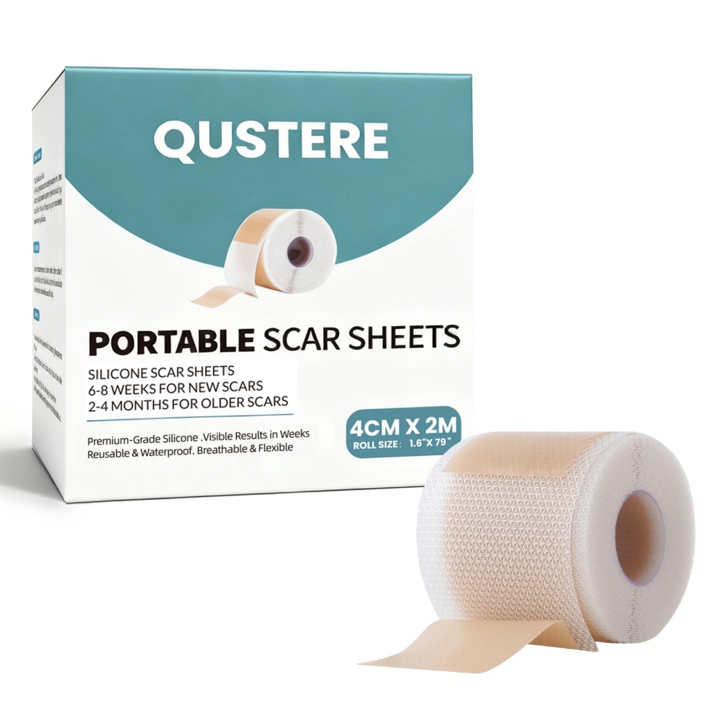 QUSTERE ซิลิโคน Skin Care เทป 2M ม้วน (1.6" x 60") แผ่นแปะผิวกันน้ําอ่อนโยนสําหรับผิวแพ้ง่าย