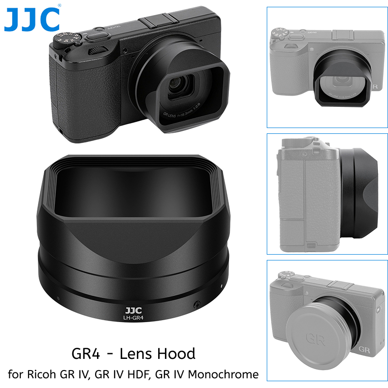 JJC GR4 กล้องเลนส์สําหรับ Ricoh GR IV GRIV GR4 GR IV HDF GR IV Monochrome กล้อง, โลหะสแควร์เลนส์ Pro