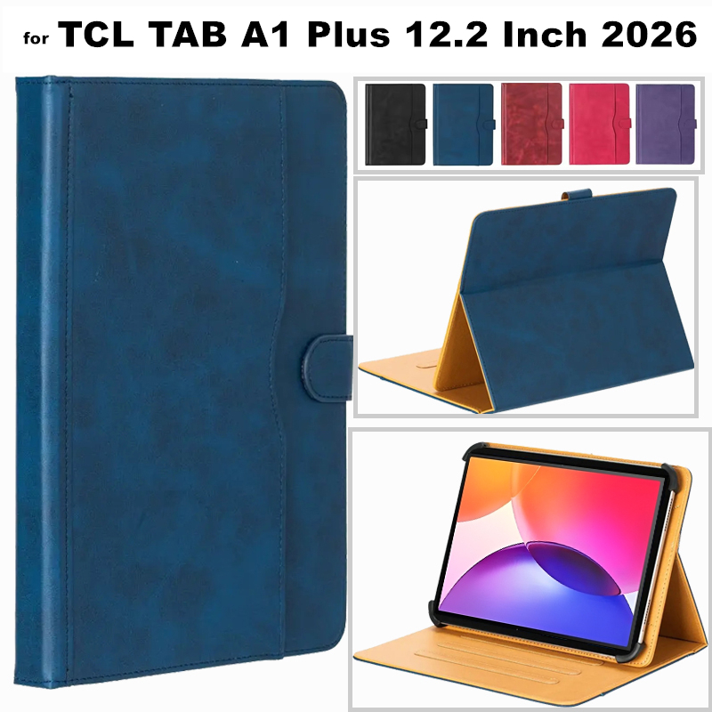 for TCL TAB A1 PLUS 12.2 Inch 2026 Universal Case Multi-Angle Viewing Tablet Flip Leather Stand Cove