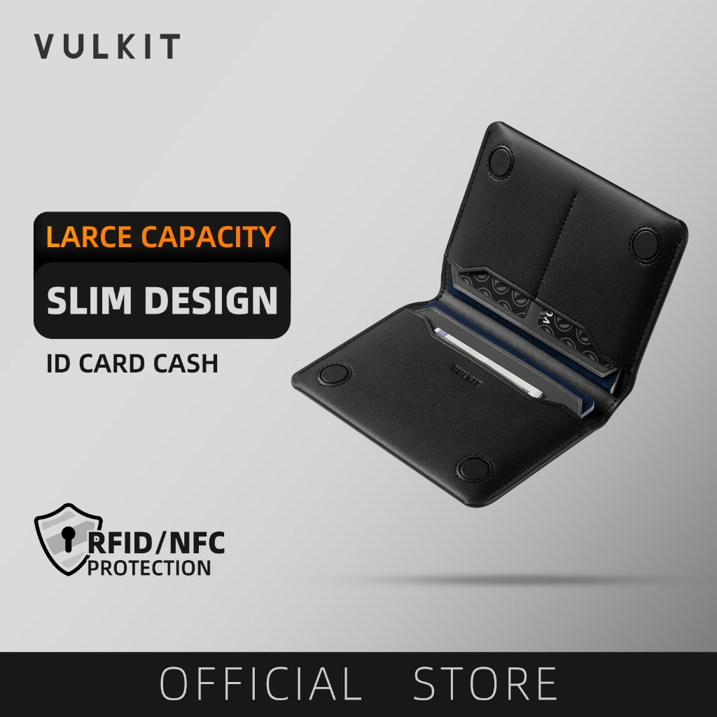 VULKIT-Slim Minimalist Passport Wallet RFID Blocking Passport Holder Leather Travel Wallet for Men W