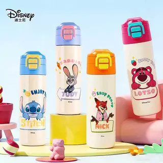 Disney กระติกน้ําร้อนสําหรับเด็ก ดิสนีย์ ขวดน้ําเฉพาะโรงเรียน 316 เกรดอาหารหมีสตรอเบอร์รี่ชายและหญิงระดับประถมศึกษาโดยตรงถ้วยดื่ม
