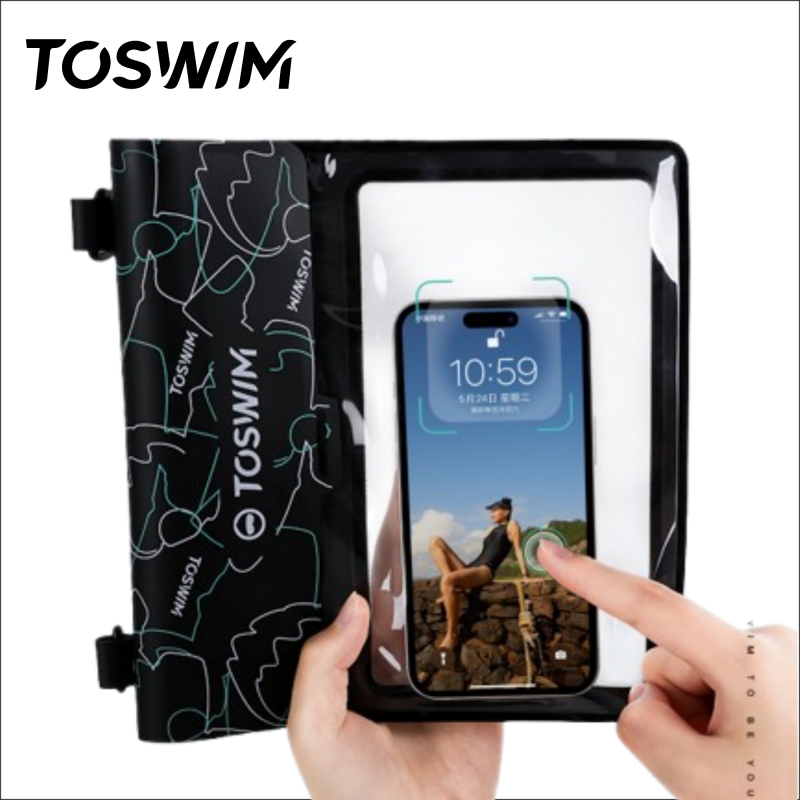 TOSWIM กระเป๋ากันน้ํามือถือ แบบโปร่งใส ไหล่ข้างเดียว หน้าจอสัมผัสได้ เหมาะสำหรับการว่ายน้ําและการใช้งานกลางแจ้ง