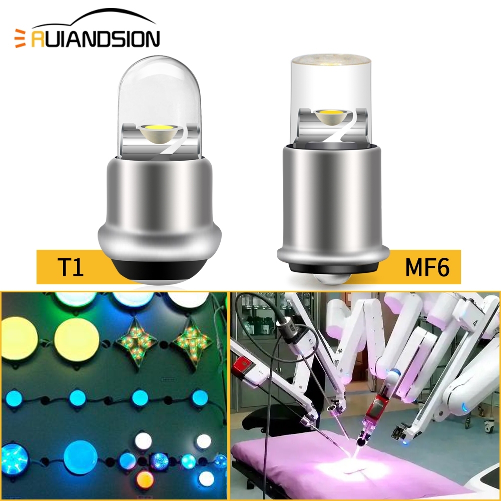 Ruiandsion 5pcs สวิทช์ MF6 28V T1 5V COB Mini LED ตัวบ่งชี้หลอดไฟคริสต์มาสโคมไฟของเล่นสีขาว Warm Whi