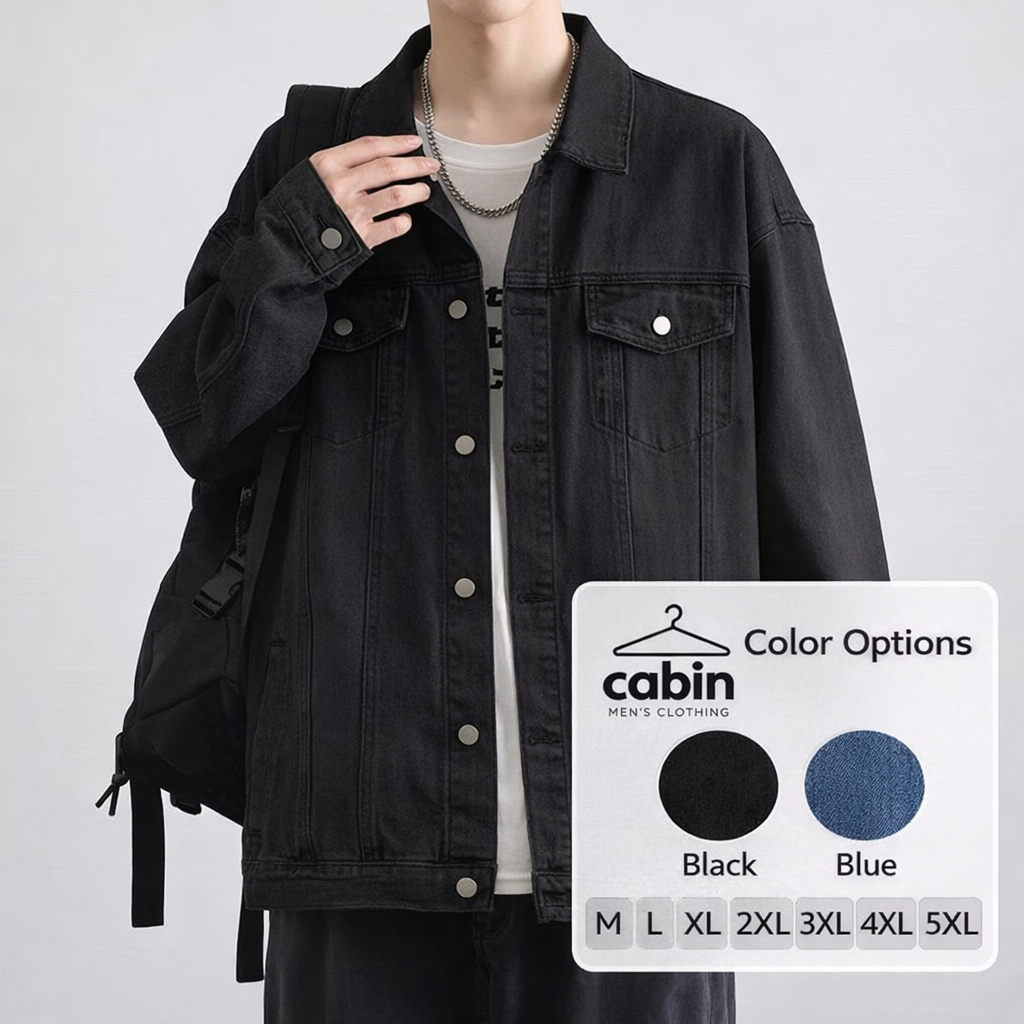แจ็คเก็ตยีนส์วินเทจEcho Gents สไตล์คลาสสิก สำหรับผู้ชาย ไซส์MLถึง4XL