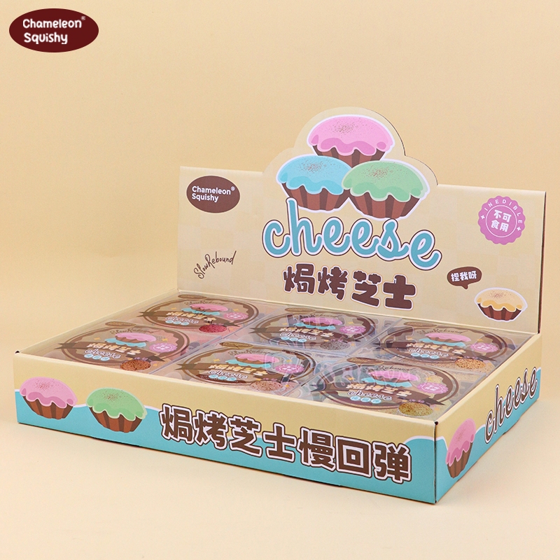 Chameleon Squishy Baked Cheese Squishy ของเล่น Decomition ของเล่นฟื้นตัวช้าสําหรับความเครียดบรรเทาขอ