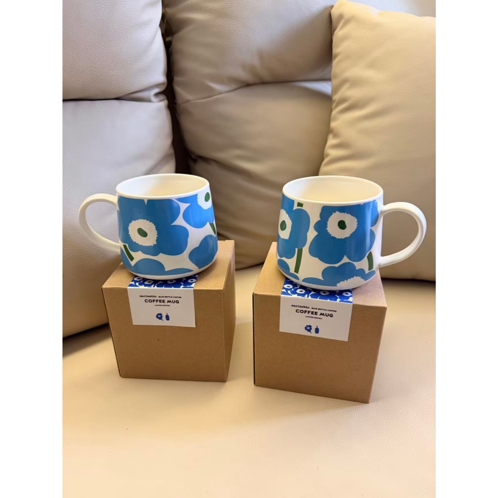 Senxianjia Finland Marimekko Co-Branded with Blue Bottle Coffee 360ml แก้วน้ําถ้วยคู่