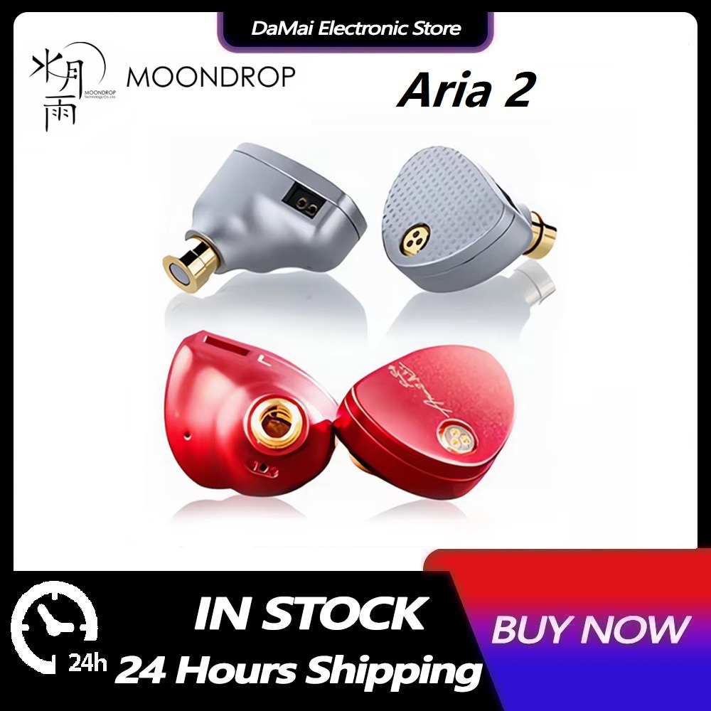 MOONDROP ARIA 2 หูฟังประสิทธิภาพสูง IEMs หูฟังที่ถอดออกได้สาย 0.78 มม.2pin 3.5/4.4 มม.ปลั๊ก ARIA2 หูฟัง
