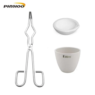 PHYHOO ชุดหลอมทอง 3 ชิ้น คีมเบ้าหลอม และชามเบ้าหลอม เครื่องมือทําทอง สําหรับการทําทอง