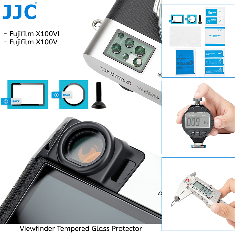 JJC ช่องมองภาพกระจกนิรภัยสําหรับ Fuji Fujifilm X100VI X100V กล้อง, AR เคลือบ HD Scratch-Reaistant Hy