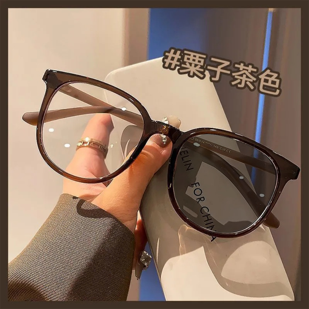 KUKUDARA เฟรมใหญ่เบามาก -50~400° 👓แว่นสายตาสั้น👓 กรอบแว่นตา ป้องกันแสงสีฟ้าสำหรับผู้หญิง แว่นสายตา