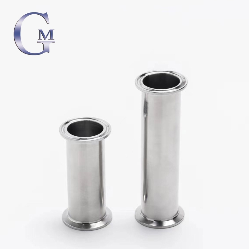 3/4" ถึง 2" ยาว 200 มม. หลอดหลอดหลอดสุขาภิบาลพร้อมปลายแคลมป์สแตนเลส 304 ท่อกลมพร้อมปลอกโลหะ