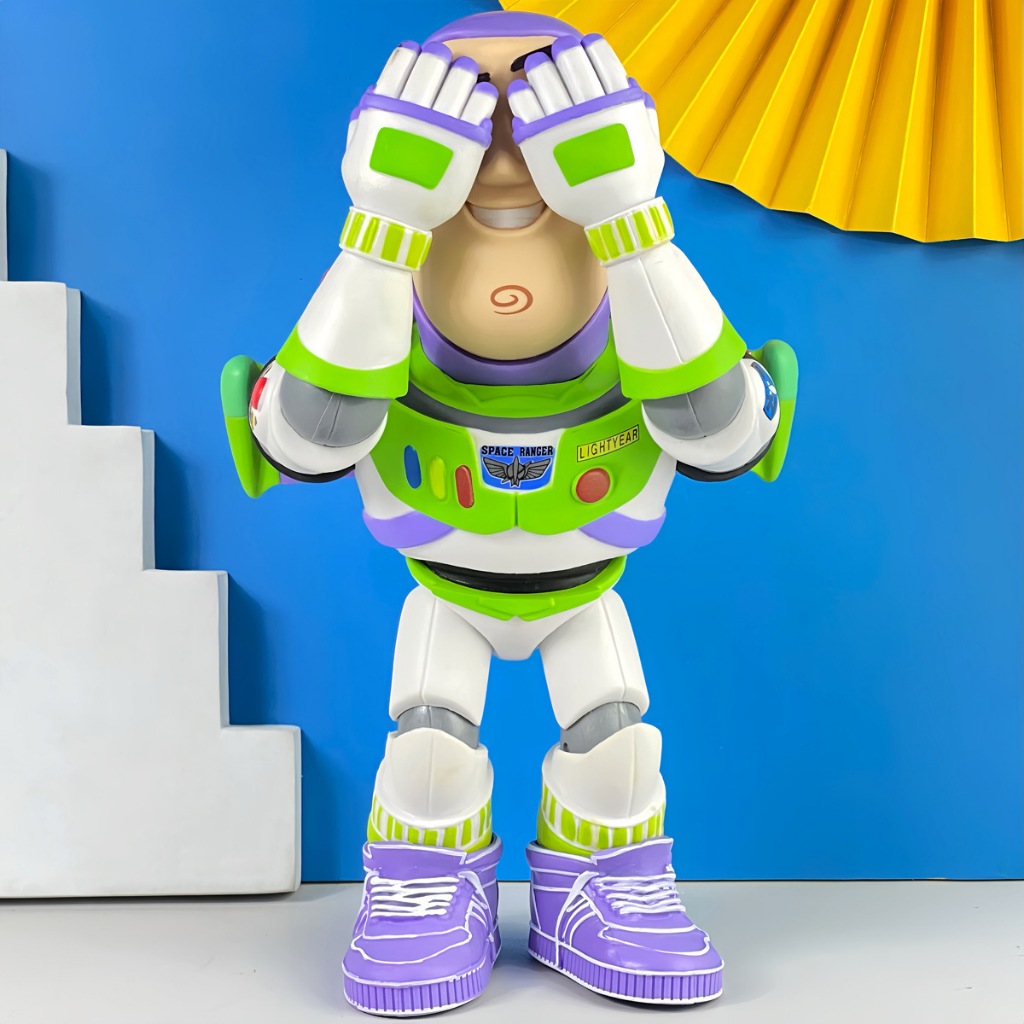 26 ซม.ขนาดใหญ่อะนิเมะการ์ตูนของเล่น Story นักบินอวกาศ Buzz Lightyear Be Shy ฝาครอบตา PVC Action Figures รุ่น Desktop Collection ตกแต่งตุ๊กตาของเล่น