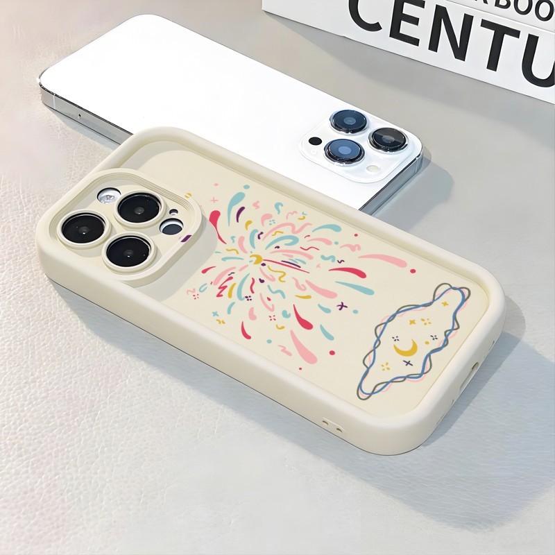 ปลอกซิลิโคนด้านเข้ากันได้สําหรับ OPPO Reno 8T 7 6Z ค้นหา X8 Pro 4G 5G เคสโทรศัพท์ความงามดอกไม้ไฟที่ม