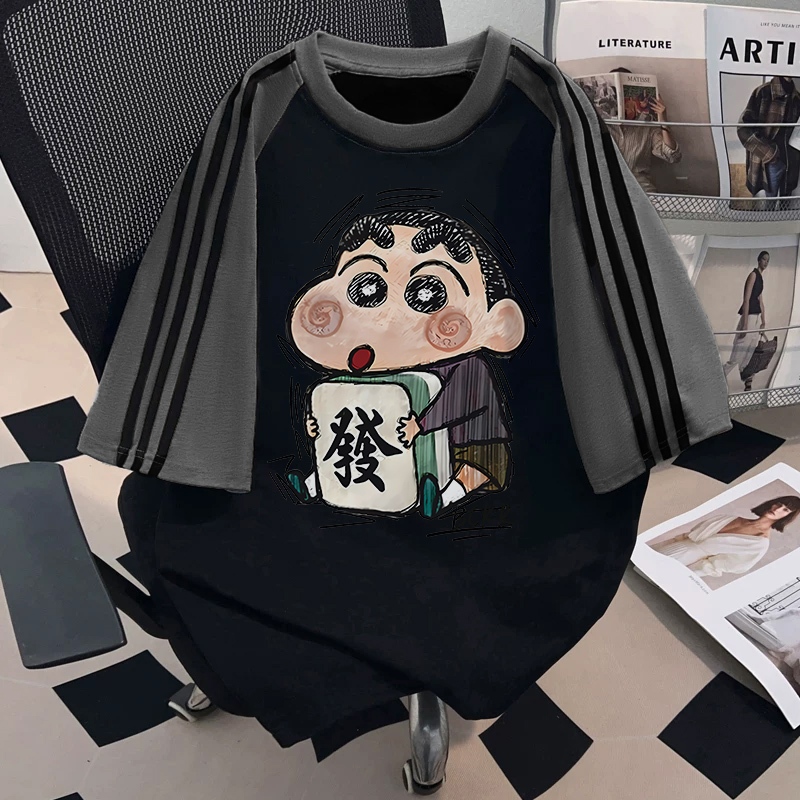 เสื้อยืดคอกลมแขนสั้น🌟สไตล์วินเทจล้างฟอก แนวสตรีทแฟชั่น ผ้าแห้งเร็ว ทรงหลวม ใส่สบาย ไม่ต้องรีด YG1111