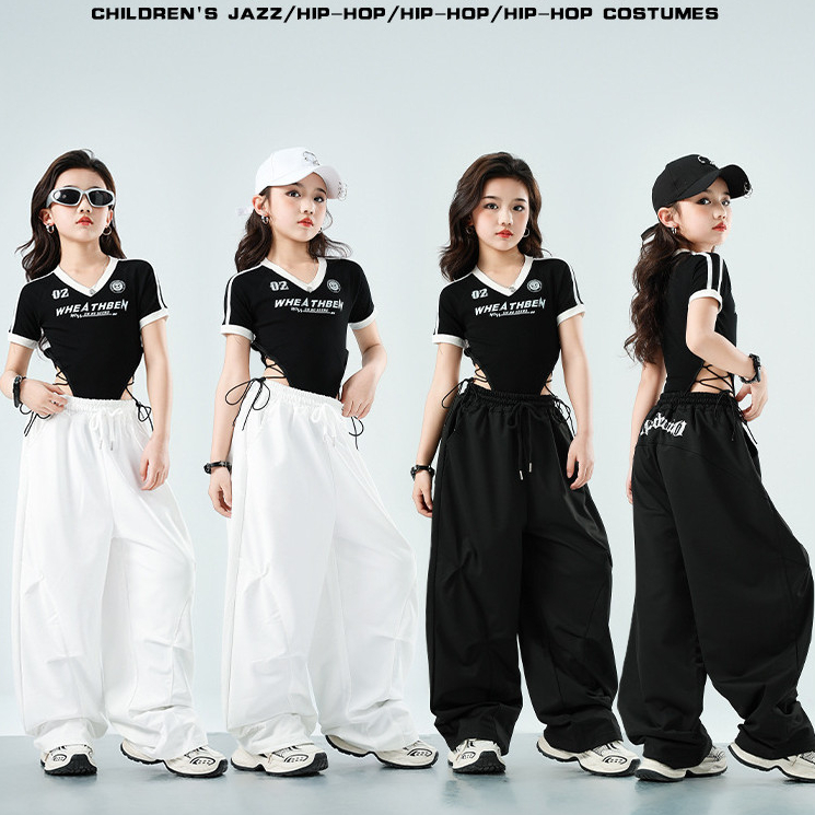 15-75KG ชุดเต้นเด็ก ชุดเต้นแจ๊ส เด็กผู้หญิง เสื้อ ชุด cover dance ชุดฮิปฮอป กางเกง ชุด cover dance เ