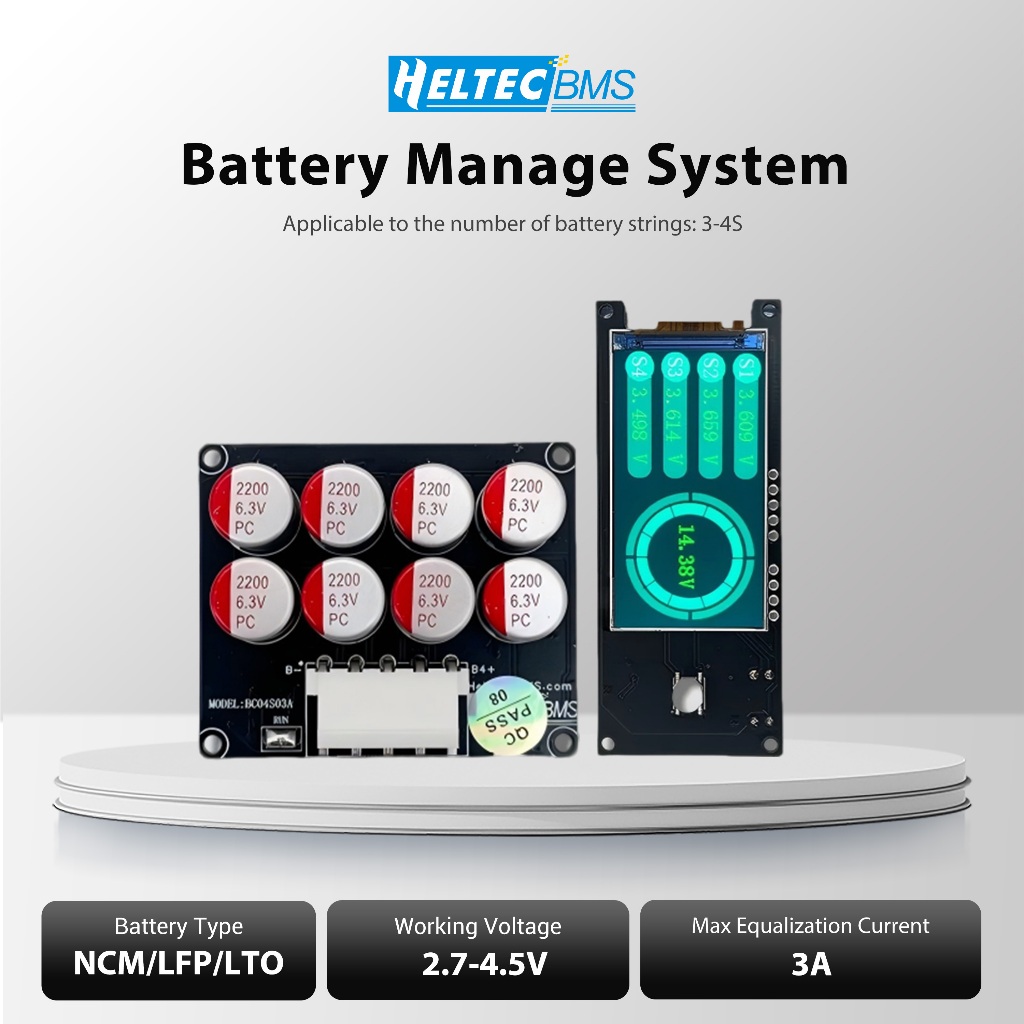 HeltecBMS 3S-4S 3A Lifepo4 Balancer 4S แบตเตอรี่ลิเธียม Active cell Balancer Lipo/LTO แบตเตอรี่พลังง