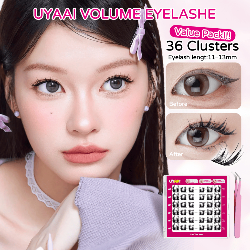 UYAAI x FRESHLADY ขนตาปลอมมาพร้อมแหนบ สวยเป็นธรรมชาติ น้ําหนักเบา สบาย ไม่ระคายเคืองดวงตา เหมาะสําหรับสวมใส่ในชีวิตประจําวัน ราคา ถูกที่สุด ดีลบีเคเค