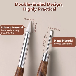 【Local】BORN PRETTY Double-ended ซิลิโคนเล็บแกะสลักปากกา Multi-Function Mix Gel Nail Builder ปากกา DIY ภาพวาดประติมากรรมเล็บแปรง