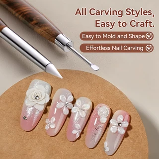 【Local】BORN PRETTY Double-ended ซิลิโคนเล็บแกะสลักปากกา Multi-Function Mix Gel Nail Builder ปากกา DIY ภาพวาดประติมากรรมเล็บแปรง