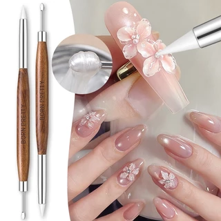 【Local】BORN PRETTY Double-ended ซิลิโคนเล็บแกะสลักปากกา Multi-Function Mix Gel Nail Builder ปากกา DIY ภาพวาดประติมากรรมเล็บแปรง