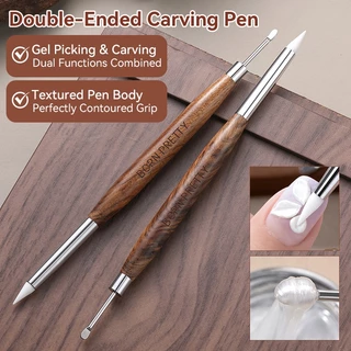 【Local】BORN PRETTY Double-ended ซิลิโคนเล็บแกะสลักปากกา Multi-Function Mix Gel Nail Builder ปากกา DIY ภาพวาดประติมากรรมเล็บแปรง