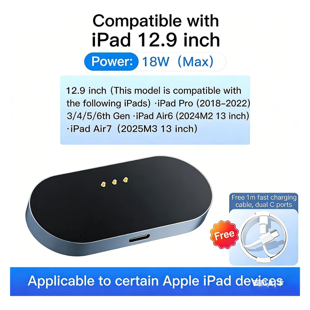 เครื่องชาร์จแม่เหล็กชาร์จเร็ว 18w เหมาะสําหรับ ipad Series