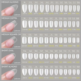 【Local】UR SUGAR 420pcs Soft Gel เคล็ดลับเล็บอัลมอนด์ Clear False Matte Full Cover กดบนเล็บปลอม Extension เครื่องมือทําเล็บ