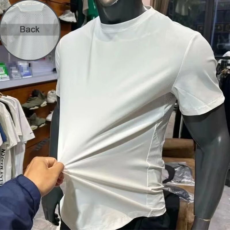 MANSTR เสื้อยืดแขนสั้นสไตล์อเมริกัน ระบายอากาศได้ดี สำหรับวิ่งและการออกกำลังกาย ขนาดบวก